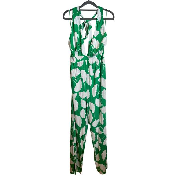 Diane Von Furstenberg x Target NWT Halter Ginkgo Green Jumpsuit Large - Picture 4 of 8